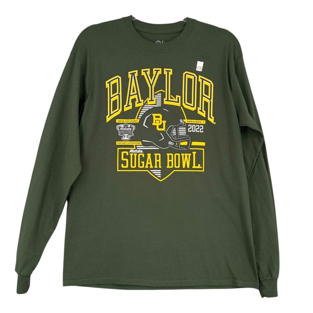 Baylor Bears Sugar Bowl 2022 Allstate Long Sleeve‎ T-Shirt Green Size M